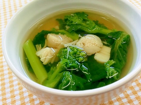 帆立と菜の花のすまし汁